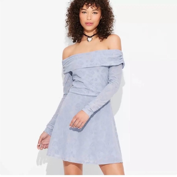 wild fable Dresses & Skirts - Wild Fable Off-Shoulder grey Mini Dress